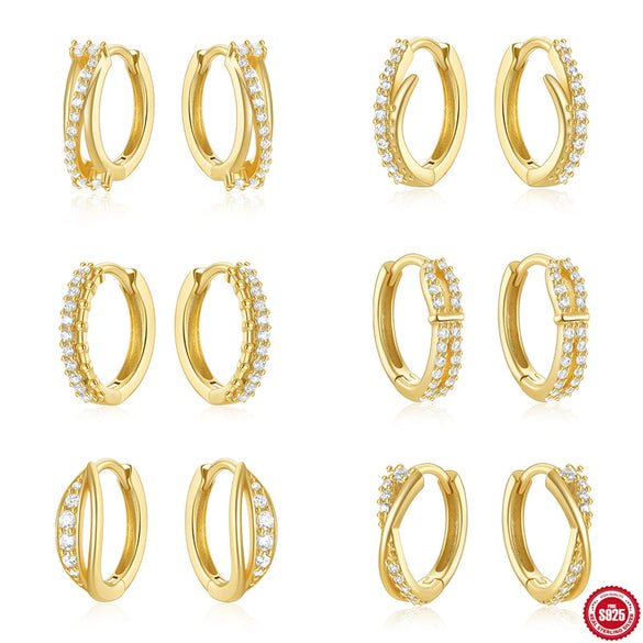 Wholesale S925 Sterling Silver Distinctive Love Chain Glossy Luxury Huggie Hoops Earrings With Geometric Design And Electroplating