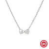 Wholesale S925 Sterling Silver Double Heart Bow Geometric Women's Clavicle Necklace