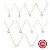 Wholesale S925 Sterling Silver Double Heart Bow Geometric Women's Clavicle Necklace