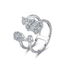 Wholesale S925 Sterling Silver Double Layer Geometric Zircon Inlay Ring For Women Light Luxury High End Sense