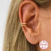 Wholesale S925 Sterling Silver Double Layer Line Geometric Female Ear Clips With Electroplating Treatment