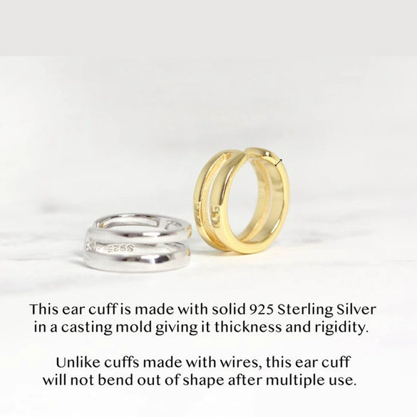 Wholesale S925 Sterling Silver Double Layer Line Geometric Female Ear Clips With Electroplating Treatment