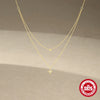 Wholesale S925 Sterling Silver Double Layer Small Silver Ball Pendant Necklace With Geometric Star Pattern For Women Electroplated