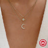 Wholesale S925 Sterling Silver Double Layer Stacked Diamond Star Moon Clavicle Chain Necklace For Women