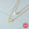 Wholesale S925 Sterling Silver Double Layer Stacked Pearl Love Geometric Necklace With 18K Gold Electroplated O Chain For Women