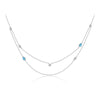 Wholesale S925 Sterling Silver Double Layer Stacked Simple All Match Round Stone Water Drop Stitching Clavicle Chain With Geometric Pattern And Electroplating
