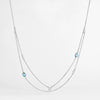 Wholesale S925 Sterling Silver Double Layer Stacked Simple All Match Round Stone Water Drop Stitching Clavicle Chain With Geometric Pattern And Electroplating