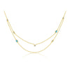 Wholesale S925 Sterling Silver Double Layer Stacked Simple All Match Round Stone Water Drop Stitching Clavicle Chain With Geometric Pattern And Electroplating