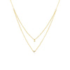 Wholesale S925 Sterling Silver Double Layer Stacked Zircon Love Geometric O Chain Necklace With Electroplating For Women
