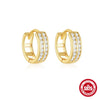 Wholesale S925 Sterling Silver Double Row Diamond Minimalist Geometric Fashion Earring With Electroplating Treatment For Women