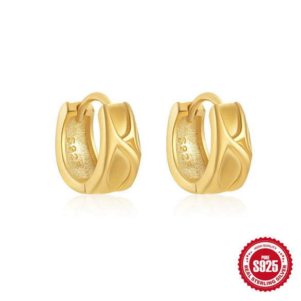 Wholesale S925 Sterling Silver Double Row Diamond Minimalist Geometric Fashion Earring With Electroplating Treatment For Women