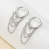 Wholesale S925 Sterling Silver Doublelayer Tassel Star Geometric Earrings Electroplated For Women