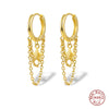 Wholesale S925 Sterling Silver Doublelayer Tassel Star Geometric Earrings Electroplated For Women