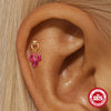 Wholesale S925 Sterling Silver Drop Shape Electroplated Women's Drops Diamond Cartilage Spiral Puncture Earrings Colorful Eyecatching