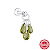 Wholesale S925 Sterling Silver Drop Shape Electroplated Women's Drops Diamond Cartilage Spiral Puncture Earrings Colorful Eyecatching
