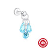 Wholesale S925 Sterling Silver Drop Shape Electroplated Women's Drops Diamond Cartilage Spiral Puncture Earrings Colorful Eyecatching