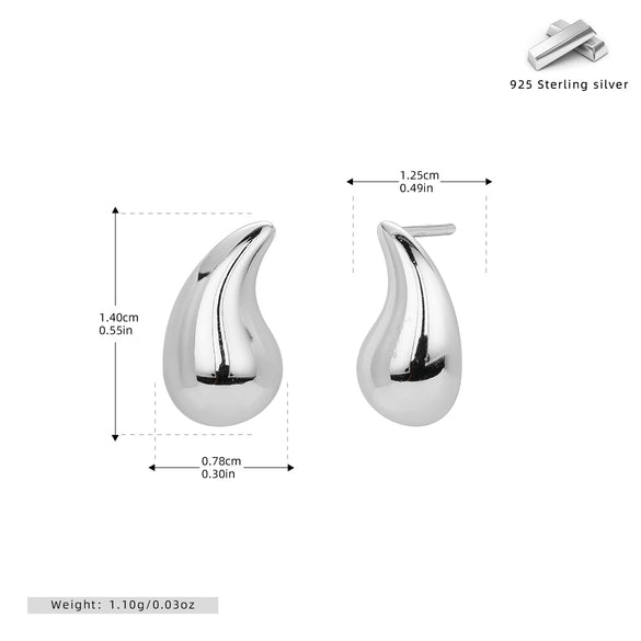 Wholesale S925 Sterling Silver Drop Shape Electroplated Women's Earrings