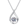 Wholesale S925 Sterling Silver Drop Shape Moissanite Pendant Necklace With Electroplating For Women