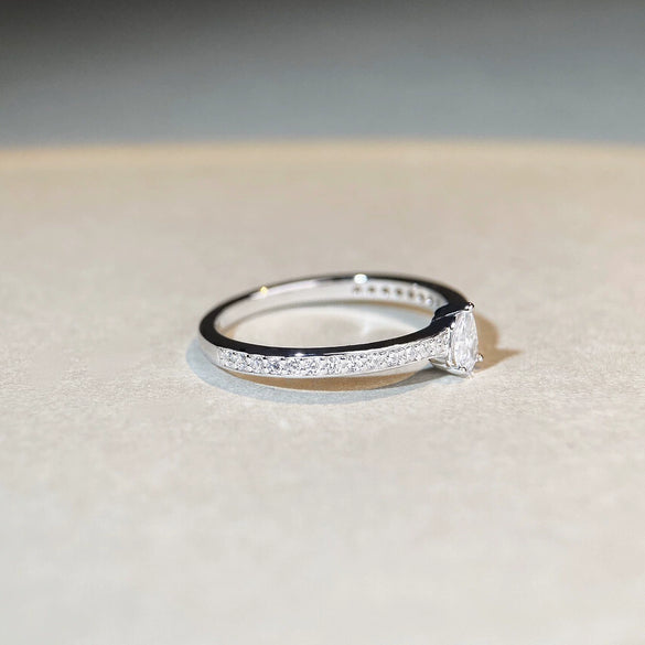 Wholesale S925 Sterling Silver Drop Shape Ring Simple Ins Style Electroplated