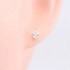 Wholesale S925 Sterling Silver Drop Shaped Geometric Inlaid Zircon Women's Earrings