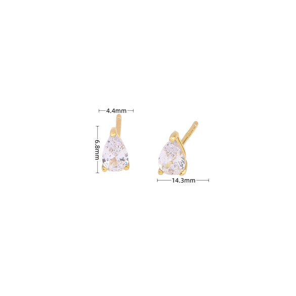 Wholesale S925 Sterling Silver Drop Shaped Geometric Inlaid Zircon Women's Earrings
