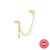 Wholesale S925 Sterling Silver Ear Clip Double Tassel Chain Earrings With Ear Buckle And Exquisite Light Luxury Design Electroplated For Women Minimalist Style