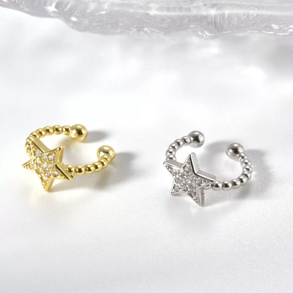 Wholesale S925 Sterling Silver Ear Clips Platinum Plated Geometric Design Fashion Simple Women's Earrings Without Ear Hole