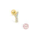 Wholesale S925 Sterling Silver Ear Nails With Small Gold Balls And Zircon Bodies Geometric Style Electroplated For Women