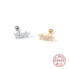 Wholesale S925 Sterling Silver Ear Nails With Small Gold Balls And Zircon Bodies Geometric Style Electroplated For Women