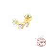 Wholesale S925 Sterling Silver Ear Nails With Small Gold Balls And Zircon Bodies Geometric Style Electroplated For Women