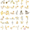 Wholesale S925 Sterling Silver Ear Nails With Small Gold Balls And Zircon Bodies Geometric Style Electroplated For Women