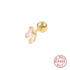 Wholesale S925 Sterling Silver Ear Nails With Small Gold Balls And Zircon Bodies Geometric Style Electroplated For Women