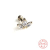 Wholesale S925 Sterling Silver Ear Nails With Small Gold Balls And Zircon Bodies Geometric Style Electroplated For Women