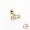 Wholesale S925 Sterling Silver Ear Nails With Small Gold Balls And Zircon Bodies Geometric Style Electroplated For Women