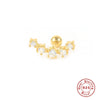 Wholesale S925 Sterling Silver Ear Nails With Small Gold Balls And Zircon Bodies Geometric Style Electroplated For Women