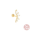 Wholesale S925 Sterling Silver Ear Nails With Small Gold Balls And Zircon Bodies Geometric Style Electroplated For Women