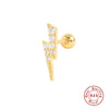 Wholesale S925 Sterling Silver Ear Nails With Small Gold Balls And Zircon Bodies Geometric Style Electroplated For Women