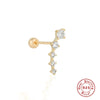 Wholesale S925 Sterling Silver Ear Nails With Small Gold Balls And Zircon Bodies Geometric Style Electroplated For Women
