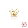 Wholesale S925 Sterling Silver Ear Nails With Small Gold Balls And Zircon Bodies Geometric Style Electroplated For Women