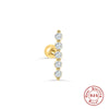Wholesale S925 Sterling Silver Ear Nails With Small Gold Balls And Zircon Bodies Geometric Style Electroplated For Women