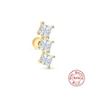 Wholesale S925 Sterling Silver Ear Nails With Small Gold Balls And Zircon Bodies Geometric Style Electroplated For Women