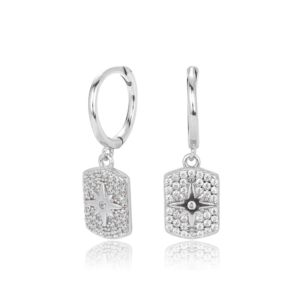 Wholesale S925 Sterling Silver Earrings Fashion Inlaid Zircon Geometric Style Jewelry For Women