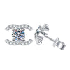 Wholesale S925 Sterling Silver Earrings For Women With Geometric Letter Number Text Pattern And Electroplating