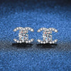 Wholesale S925 Sterling Silver Earrings For Women With Geometric Letter Number Text Pattern And Electroplating