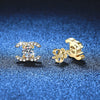 Wholesale S925 Sterling Silver Earrings For Women With Geometric Letter Number Text Pattern And Electroplating