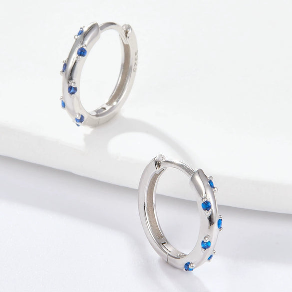 Wholesale S925 Sterling Silver Earrings Inlaid With Colored Zircons Ins Style Highend For Female