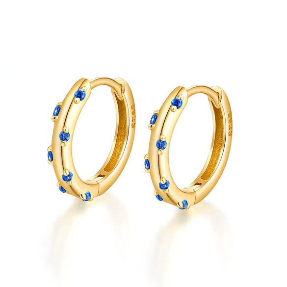 Wholesale S925 Sterling Silver Earrings Inlaid With Colored Zircons Ins Style Highend For Female