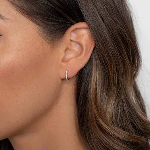 Wholesale S925 Sterling Silver Earrings Plated With 14K Gold Geometric Diamond Women's Earrings
