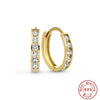 Wholesale S925 Sterling Silver Earrings Plated With 18K Gold Simple Geometric Shape Zirconia Earrings