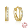 Wholesale S925 Sterling Silver Earrings Plated With 18K Gold Simple Geometric Shape Zirconia Earrings
